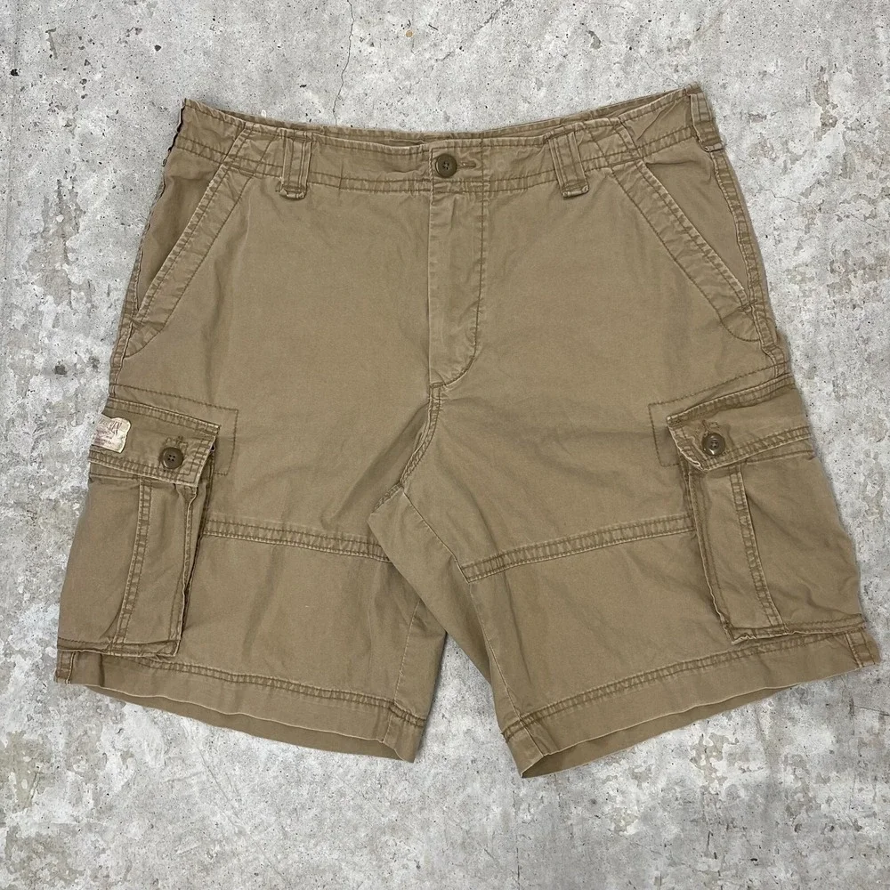 Ralph Lauren Polo Jeans Company Shorts Mens 38 Khaki Cargo Baggy Y2K 11